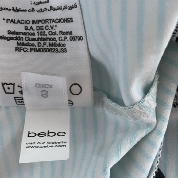 BEBE Capri blue colour blocked athletic tank, bralette, zip front & lace up back - Picture 14 of 14